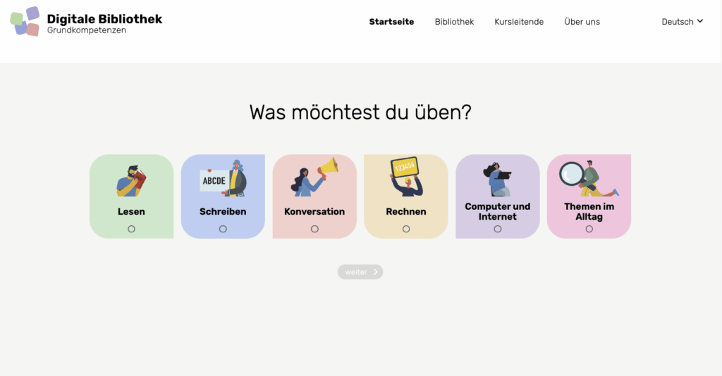Digitale Bibliothek Grundkompetenzen weiterentwickelt